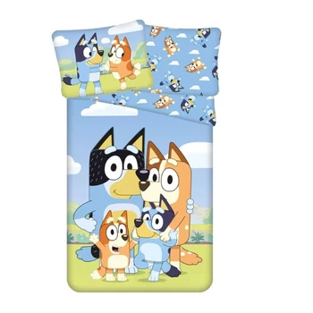 Bluey Happy Family ágyneműhuzat 140×200cm, 70x90 cm