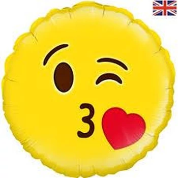 Fólia lufi - Mintás, Emoji puszis