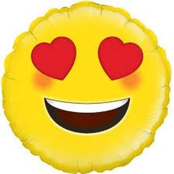 Fólia lufi - Mintás, Emoji szívszemű