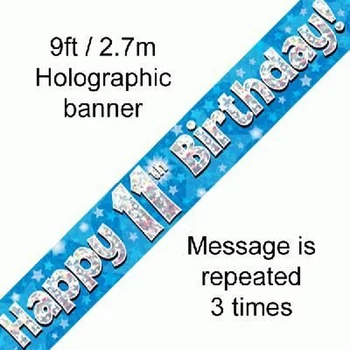 Banner - Kék - 11th Birthday Felirat