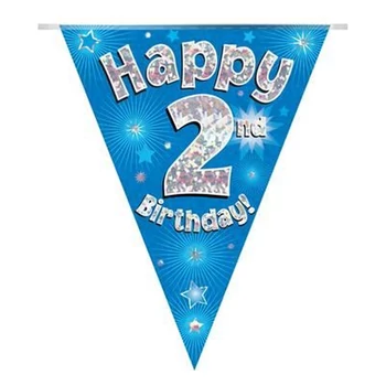 Zászlófüzér - Kék 02th Happy Birthday - 3,9 méter