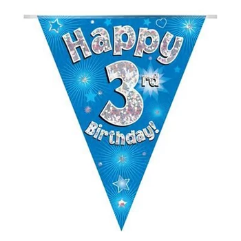 Zászlófüzér - Kék 03th Happy Birthday - 3,9 méter