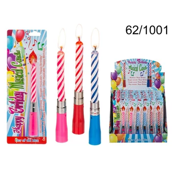 Gyertya Zenélős - Happy Birthday - 3 színben
