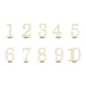 Asztalszám, fából 1-10