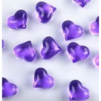 Lila Szív Alakú Kristály hatású Dekorkő - 30 db-os