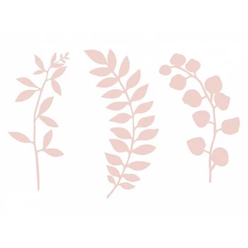 Faág dekoráció - Levelekkel, Rózsaszín