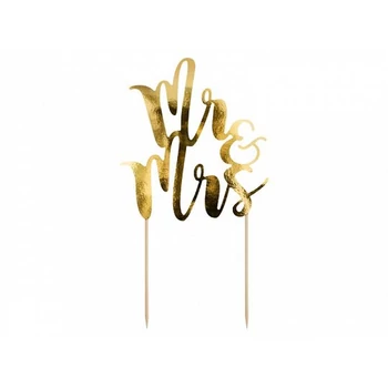 Tortadísz - Mr&Mrs, arany