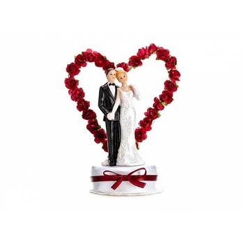 Torta dekoráció - Piros szives