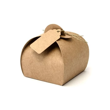 Ajándékdoboz - Barna, címkékkel