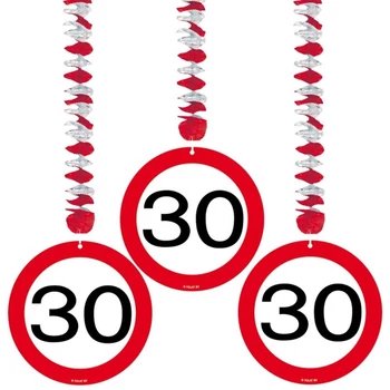 Sebességkorlátozós lógó dekoráció - 30-as, 3db
