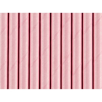 Papírszívószál - Rózsaszín 10db-os
