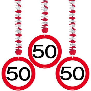 Sebességkorlátozós lógó dekoráció - 50-es, 3db