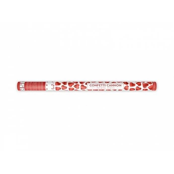 Konfettiágyú - Piros szívek, 80cm