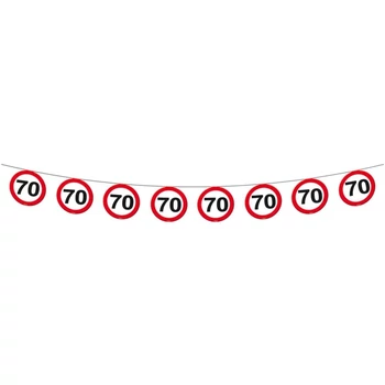 70. születésnapi közlekedési tábla girland - 12 m