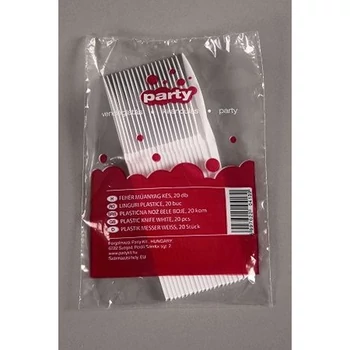 Kés - Műanyag, Fehér 20db-os