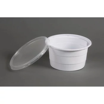 Tányér - Műanyag gulyástál - Fehér, Tetőzhető, 750ml