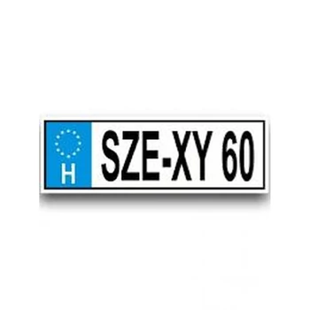 Rendszámtábla - SZE-XY 60
