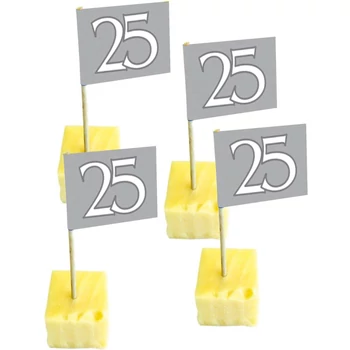 Falatkapálcika - 25-ös zászló, Ezüst, 50db