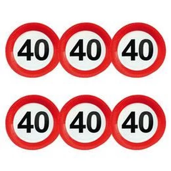 Papírtányér - Sebességkorlátozó 40-es, 6db