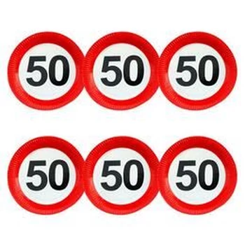 Papírtányér - Sebességkorlátozó 50-es, 6db