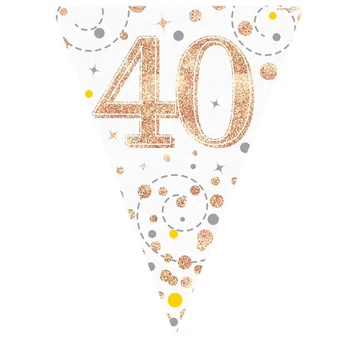 Zászlófüzér - Fehér/Rosegold, 40-es