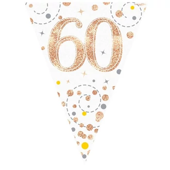 Zászlófüzér - Fehér/Rosegold, 60-as