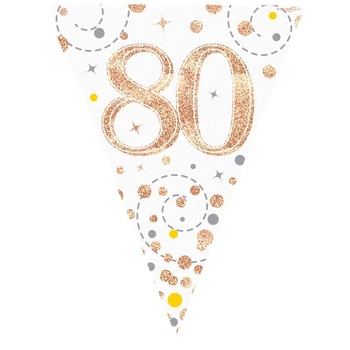 Zászlófüzér - Fehér/Rosegold, 80-as