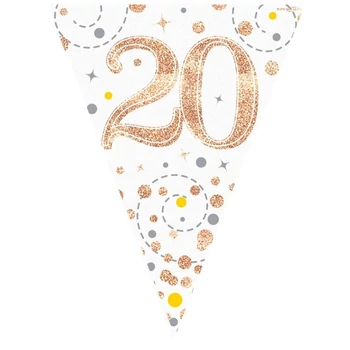 Zászlófüzér - Fehér/Rosegold, 20-as