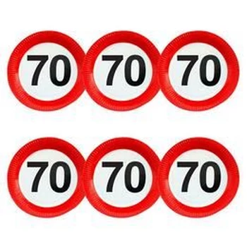 Papírtányér - Sebességkorlátozó 70-es, 6db