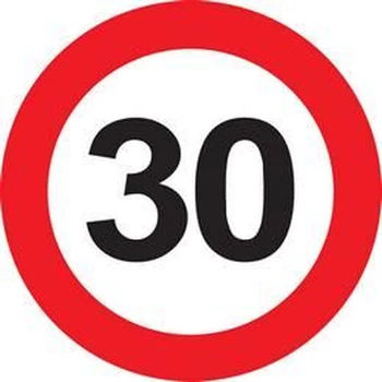 Sebességkorlátozós tábla - 30-as, 40cm