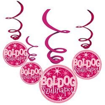 Spirálos lógó - Boldog szülinapot, Rózsaszín