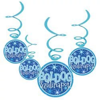 Spirálos lógó - Boldog szülinapot, Kék