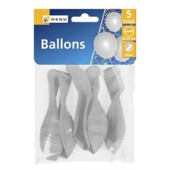 9 inch-es - Metál - Szürke színű lufi ( 5db )