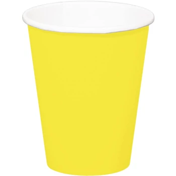 Papírpohár - Citromsárga, 8db