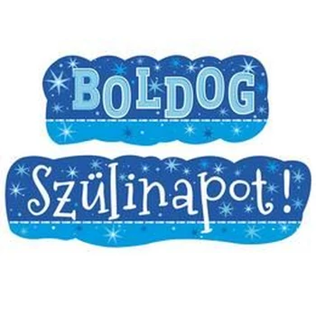 Banner - Boldog szülinapot, Kék, 148x27cm