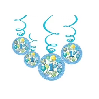 Spirálos lógó - 1. szülinapra, Kék