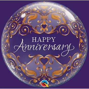 22 inch-es Anniversary Classic Gold Bubbles Lufi