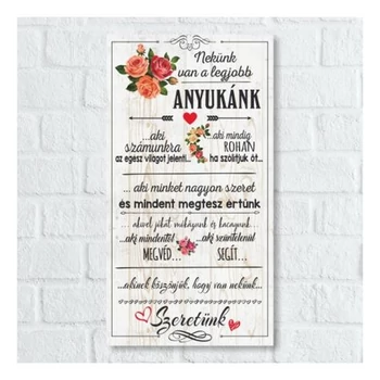 Falikép tábla - Nekünk van a legjobb anyukánk 16*26cm