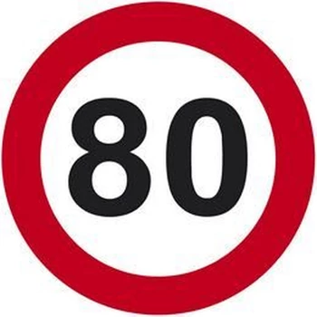 Sebességkorlátozós tábla - 80-as, 40cm