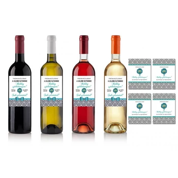 Üvegcímke - 40. Születésnapra, Prémium évjárat - türkiz -