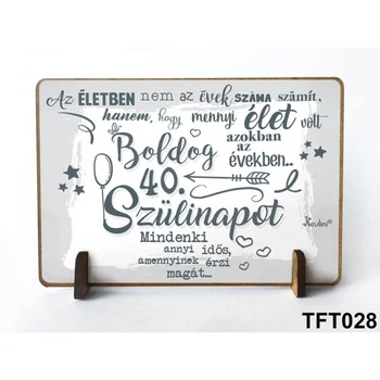 Kis fa tábla - Boldog 40. Szülinapot