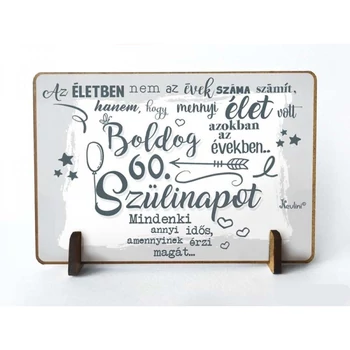 Kis fa tábla - Boldog 60. Szülinapot