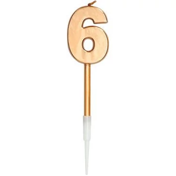 6-os számú gyertya bronz metálfényű