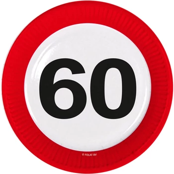 Papírtányér - Sebességkorlátozós, 60-as, 8db