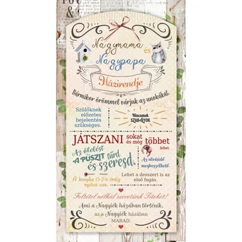 Falikép tábla - Nagymama Nagypapa 26*50cm