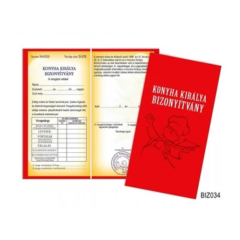 Bizonyítvány - Konyha királya bizonyítvány - Vicces ajándék