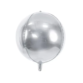 16 inches, Gömb alakú fólia lufi - Ezüst