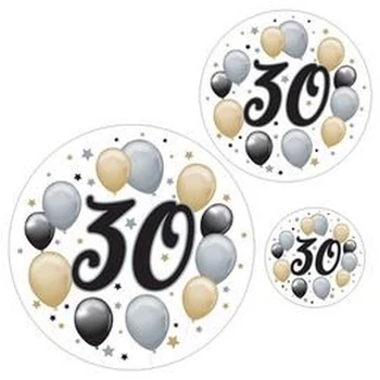 Elegáns Matrica Csomag - 30-as Számos Szülinapi - 8 db-os