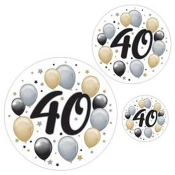 Elegáns Matrica Csomag - 40-es Számos Szülinapi - 8 db-os