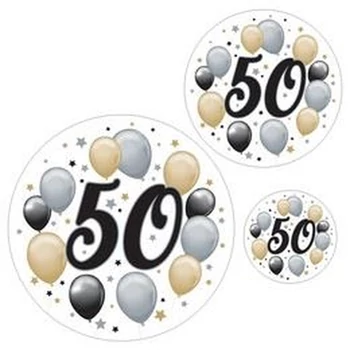 Elegáns Matrica Csomag - 50-es Számos Szülinapi- 8 db-os